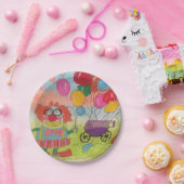 Grappige clown met ballonnen papieren bordje (Feest)