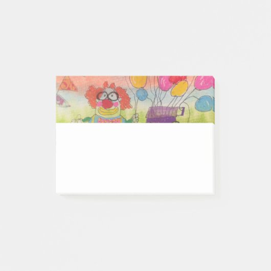 Grappige clown met ballonnen post-it® notes (Voorkant)