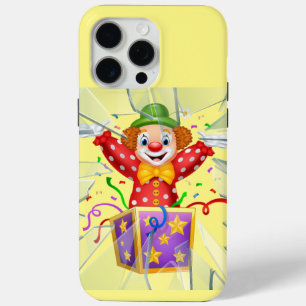 Grappige clown onder het gebroken glas iPhone 15 pro max hoesje