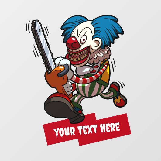Grappige clown Voeg Jouw tekst Halloween Horror Ca Raamsticker (Vel)