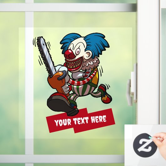 Grappige clown Voeg Jouw tekst Halloween Horror Ca Raamsticker (Huis)