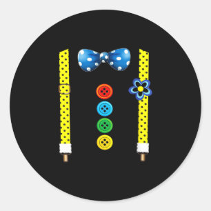 Grappige clownkostuums voor vrouwen voor kinderfee ronde sticker