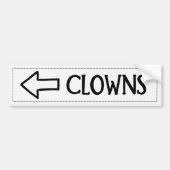 Grappige Clowns Links Van Me Pijl Bumpersticker (Voorkant)