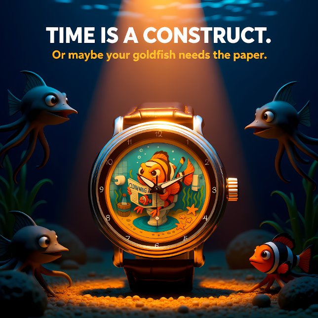 Grappige Clownvis Badkamer Horloge (Creator heeft geüpload)