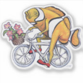 Grappige clownvis op een fiets clown schoenen sticker (Voorkant)