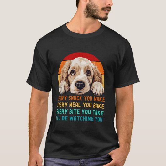Grappige Clumber Spaniel Hond Mam Pa Elke Snack je T-shirt (Voorkant)