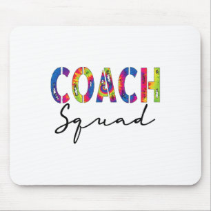 Grappige Coach Squad Tie Dye Waarderingsdag Byck N Muismat