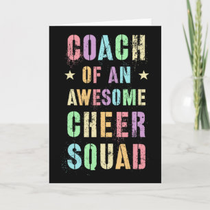 Grappige Coach Van Een Geweldige Cheer Squad Train Kaart