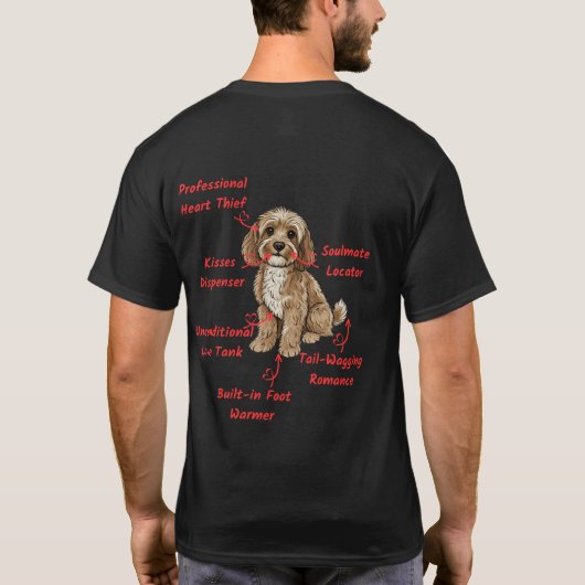 Grappige Cockapoo Anatomie - Unieke Valentijnsdag T-shirt (Achterkant)