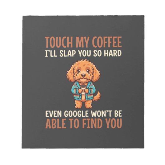 Grappige Cockapoo Coffeeliefhebber Notitieblok (Voorkant)