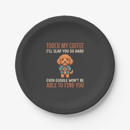 Grappige Cockapoo Coffeeliefhebber Papieren Bordje (Voorkant)