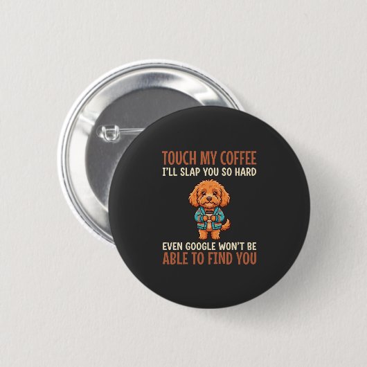 Grappige Cockapoo Coffeeliefhebber Ronde Button 5,7 Cm (Voorkant /achterkant)