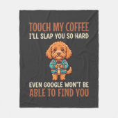 Grappige Cockapoo Coffieliefhebber Fleece Deken (Voorkant)