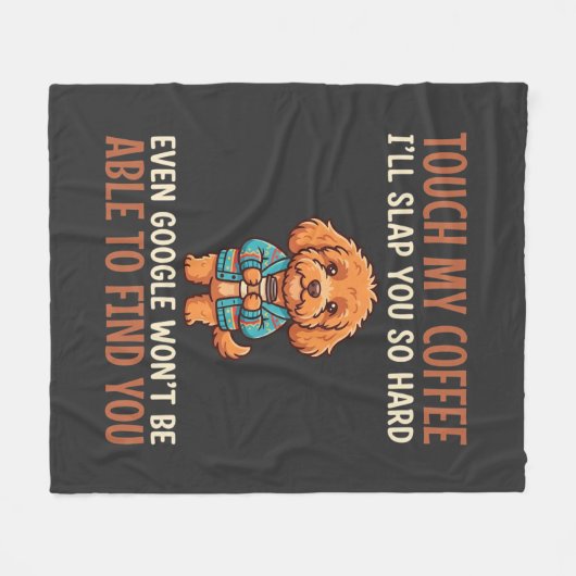 Grappige Cockapoo Coffieliefhebber Fleece Deken (Voorkant (Horizontaal))