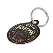Grappige Cockapoo-halsband – Run The Show Pet ID-t Huisdierpenning (Zijkant)