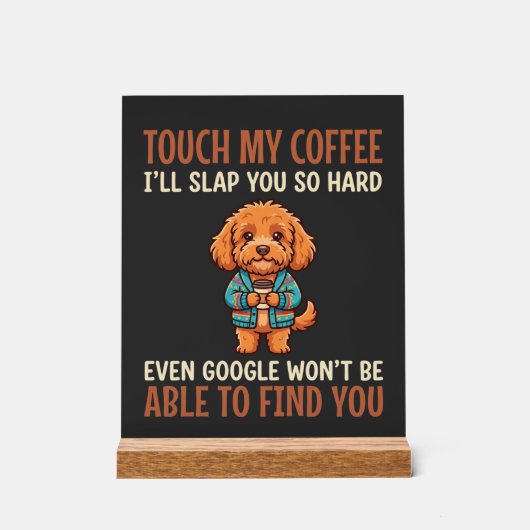 Grappige Cockapoo koffieliefhebber Acryl Bord (Voorkant)