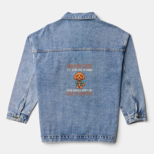 Grappige Cockapoo Koffieliefhebber Denim Jacket (Achterkant)