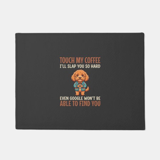 Grappige Cockapoo Koffieliefhebber Deurmat (Voorkant)