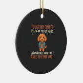 Grappige Cockapoo koffieliefhebber Keramisch Ornament (Rechts)