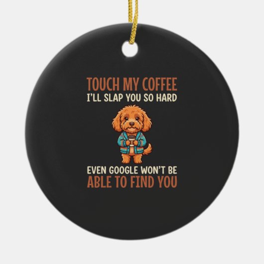Grappige Cockapoo koffieliefhebber Keramisch Ornament (Voorkant)