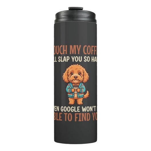 Grappige Cockapoo koffieliefhebber Thermosbeker (Voorkant)