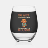 Grappige Cockapoo koffieliefhebber Wijnglas Zonder Voet (Achterkant)