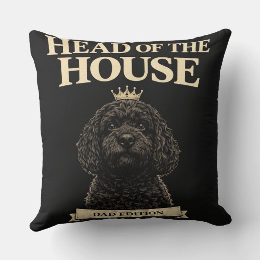 Grappige Cockapoo Vader Cadeau | Hoofd Van Het Hui Kussen (Achterkant)