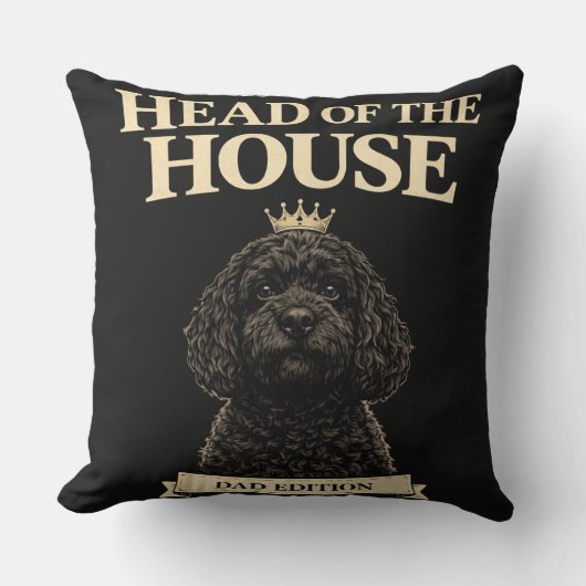 Grappige Cockapoo Vader Cadeau | Hoofd Van Het Hui Kussen (Voorkant)