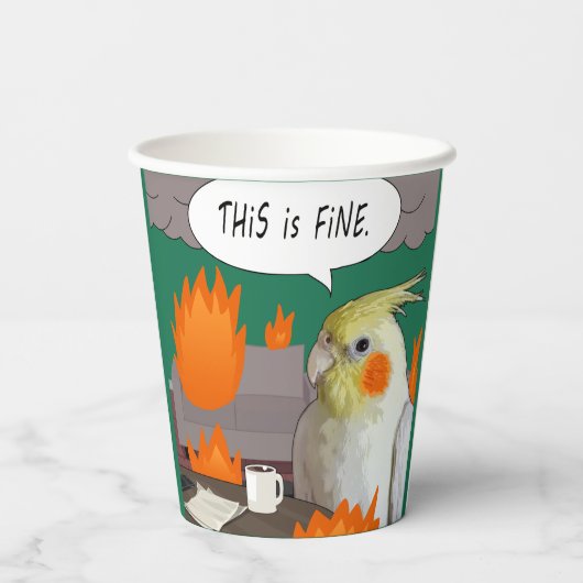 Grappige Cockatiel Afstandswerker Dit is Fijne Mem Papieren Bekers (Achterkant)