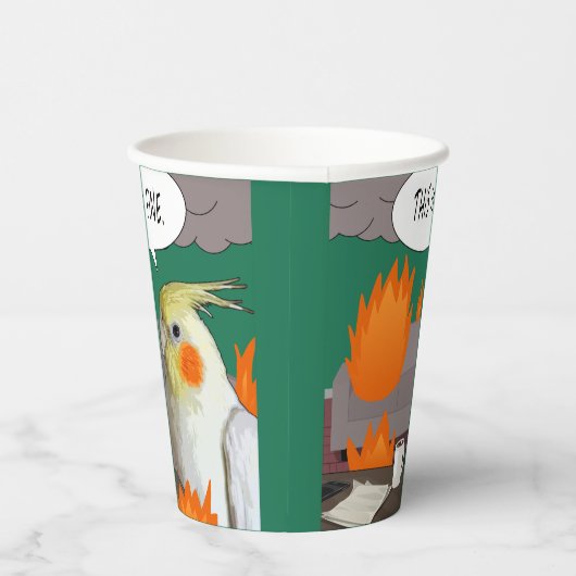 Grappige Cockatiel Afstandswerker Dit is Fijne Mem Papieren Bekers (Rechts)