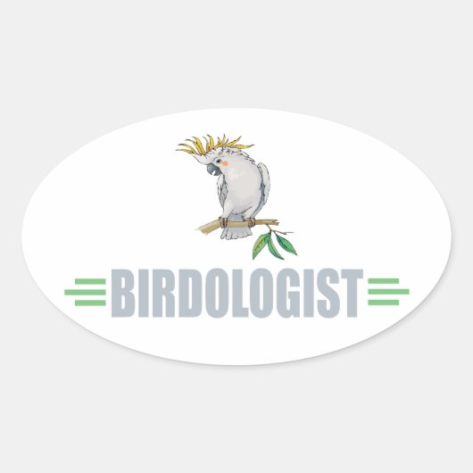 Grappige Cockatiel Ovale Sticker (Voorkant)