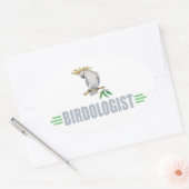 Grappige Cockatiel Ovale Sticker (Envelop)