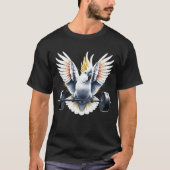 Grappige Cockatoo Parrot Deadlift Gewichtheffen T-shirt (Voorkant)