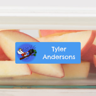 Grappige cockatoo rock gitaar cartoon gepersonalis labels