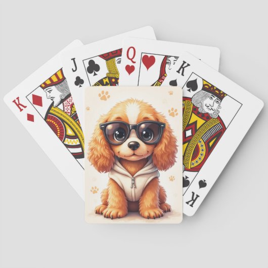 Grappige Cocker Spaniel Kawaii Hond Pokerkaarten (Achterkant)