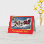 Grappige Cocker Spaniel Kerstmis Kaart (Gele Bloem)
