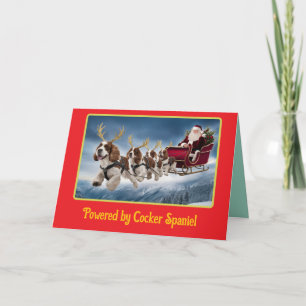 Grappige Cocker Spaniel Kerstmis Kaart