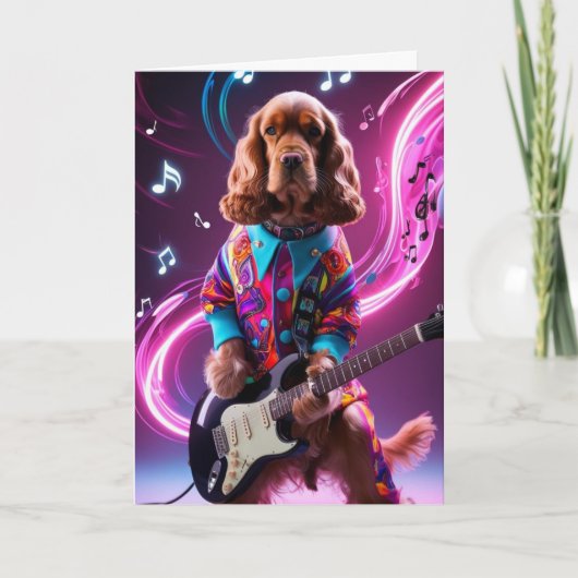 Grappige Cocker Spaniel Rockster Kaart (Voorkant)