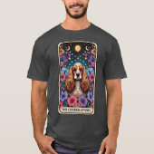 Grappige Cocker Spaniel Tarot Kaart T-shirt (Voorkant)