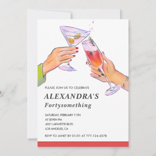 Grappige Cocktail Champagne 46ste verjaardagsfeest Kaart (Voorkant)