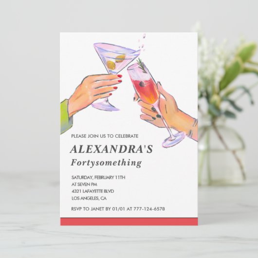 Grappige Cocktail Champagne 49ste verjaardag Kaart (Staand voorkant)