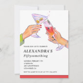 Grappige Cocktail Champagne 58e verjaardag Feest Kaart (Voorkant)