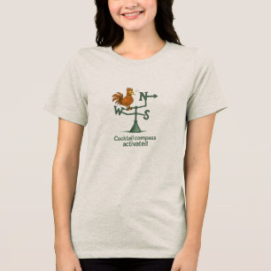 Grappige Cocktail Kompas Haan Windwijzer Tri-Blend Shirt