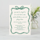 Grappige Cocktail Lint Boog Kerst Vakantie Feest Feestdagenkaart (Staand voorkant)