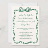 Grappige Cocktail Lint Boog Kerstvakantie Feestje Feestdagenkaart (Voorkant)