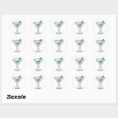 Grappige cocktail Martini Emoji Ronde Sticker (Vel)