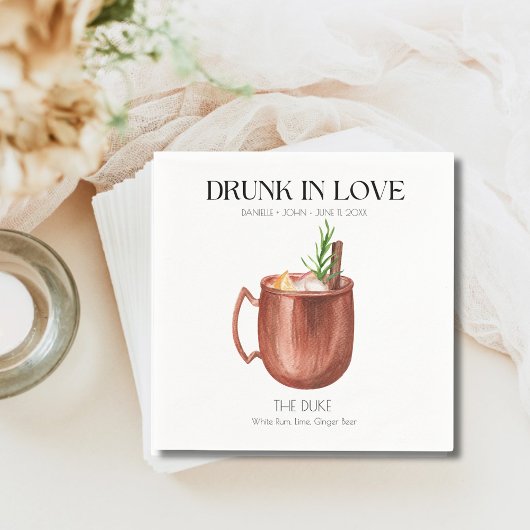 Grappige cocktail servetten voor Wedding Bar