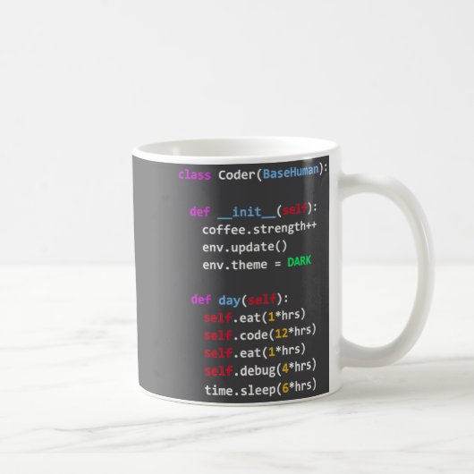 Grappige Code Python Cl Eten Code Slapen Koffiemok (Rechts)