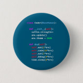 Grappige Code Python Cl Eten Code Slapen Ronde Button 5,7 Cm (Voorkant)