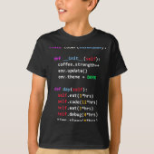 Grappige Code Python Cl Eten Code Slapen T-shirt (Voorkant)